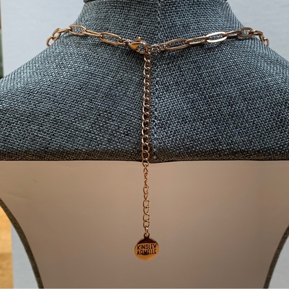 Kinsley Armelle Rose Gold Lync Necklace RETIRED Design Paperclip Chain - Picture 8 of 9